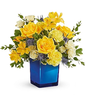 Teleflora's Golden Blue Bouquet Bouquet