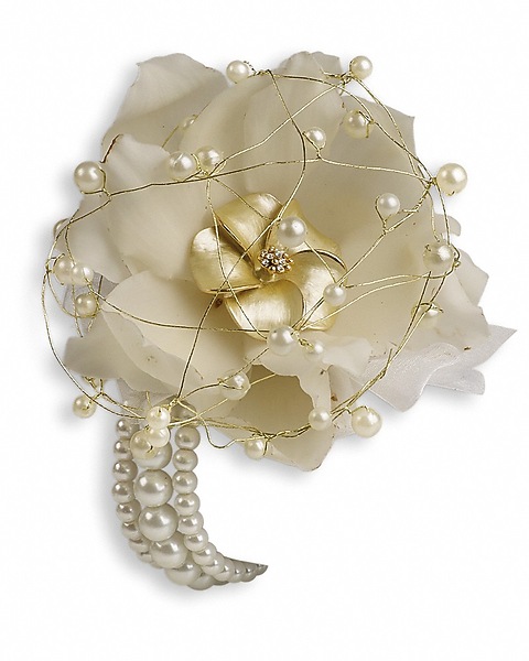 3 Lavender Silk Pearl & Organza Flower Corsages With Pearl Pin For Weddings