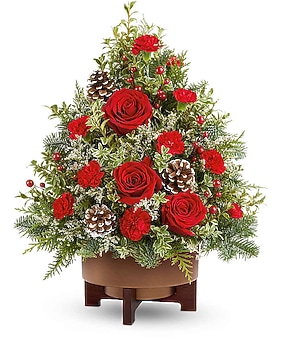 Teleflora's Season's Greetings Tree Bouquet