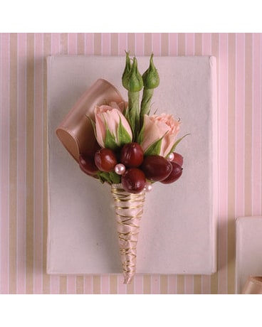 Pink And Brown Boutonnière