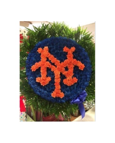 NY Orange Letters w/Blue Background