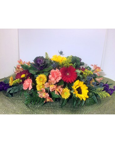 Long and Low Fall Centerpiece