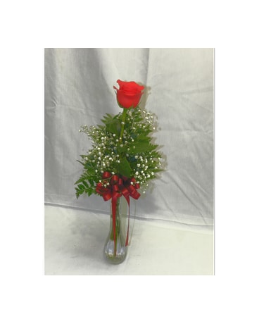 Single Red Rose Bud Vase In Springfield Mo House Of Flowers Inc