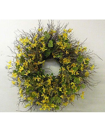 Silk Forsythia Wreath