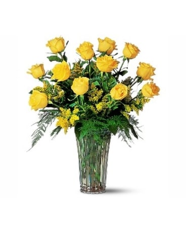 One Dozen Imported Yellow Roses