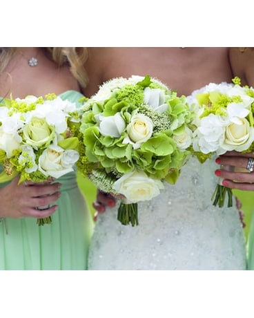 Green Hydrangea & White Roses