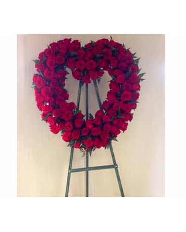 Red Rose Heart Standing Spray (BFS012)