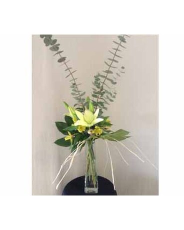 Tall Green & White Arrangement (Cust-07)