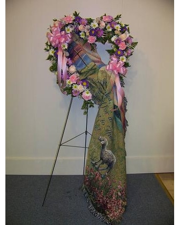 Heart Wreath with Throw