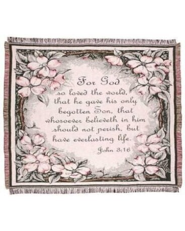 John 3:16 Dogwood Throw