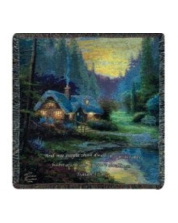 Thomas Kinkade  Meadowood cottage throw