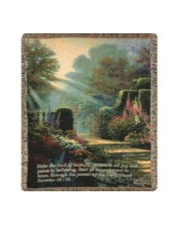 Thomas Kinkade  Garden of Grace throw
