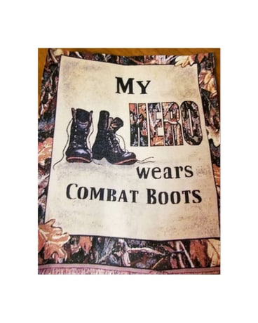 My Hero Wears Combat Boots throw