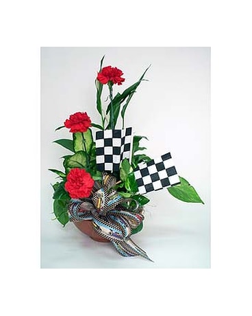 Checkered Flag Flower Arrangement