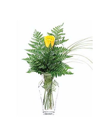 Simple Elegance Yellow Rose Bud Vase