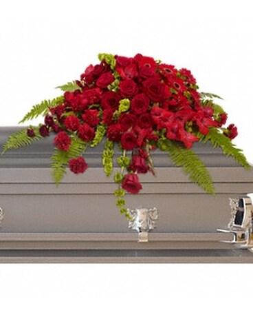 Red Rose Sanctuary Casket Spray