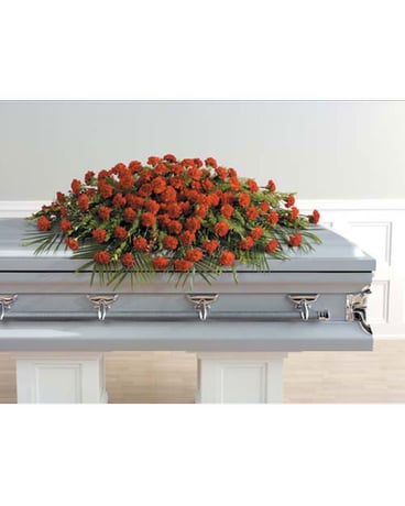 Red Carnations Casket Spray