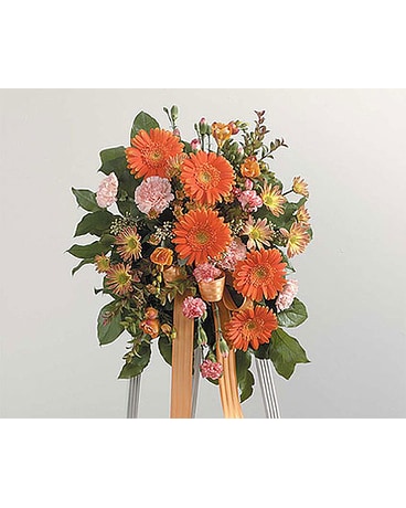 SMALL PEACH & ORANGE STANDING SPRAY