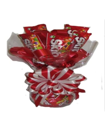 Sweetheart Candy Bouquet  (Skittles) Flower Arrangement