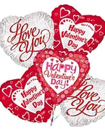 Valentine's Day Mylar Balloon Bouquet