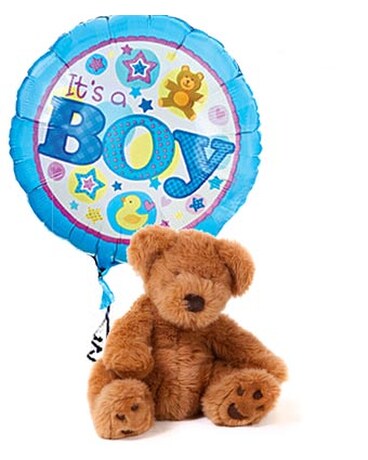 Bear with Baby Boy Mylar