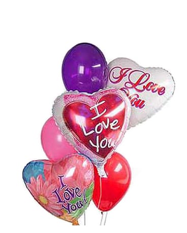 I Love You Mylar & Latex Balloon Bouquet