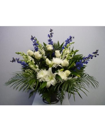 Funeral Basket in Blue and White