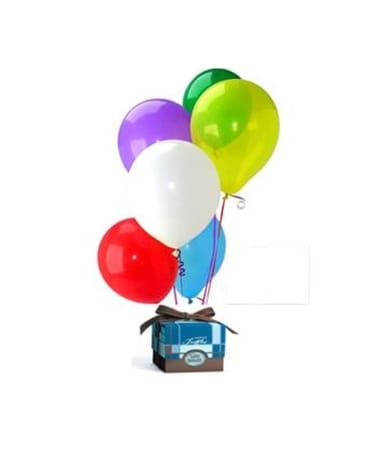 Buds and Blooms Half Dozen Latex Balloons with Chocolates