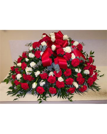 Carnations and Roses Casket Spray