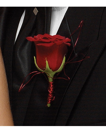 Boutonniere - Rose Red