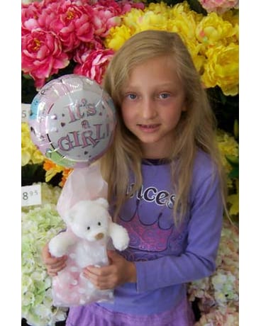 It's A Girl Balloon and Bear