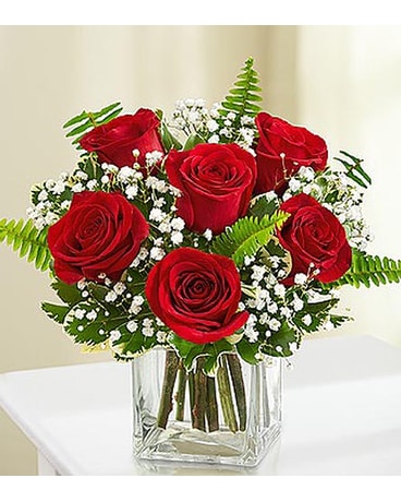 6 Red Roses in Cube MF1080RD