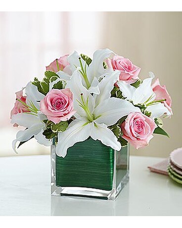 8 Pink Rose & Lily Cube -#MF91116S