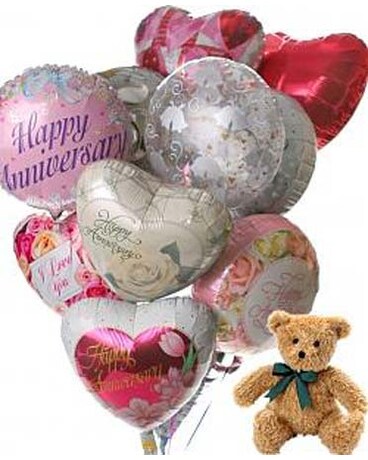 12 Anniversary Balloons & Bear MFB01 - #MFB01
