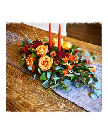 Designers Choice Centerpiece with candles Flower Arrangement