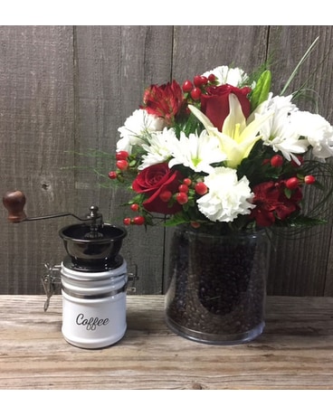Espresso Beans and Floral