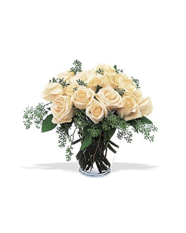 White Roses by Petals & Stems (TF116-1N)
