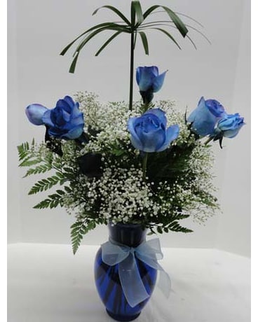 1/2  Dozen Blue Roses