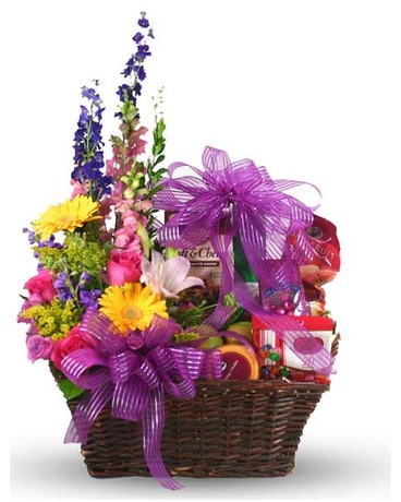 Gourmet, Fruit & Flower Basket