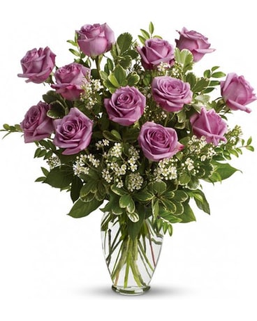Classic One Dozen Lavender Roses
