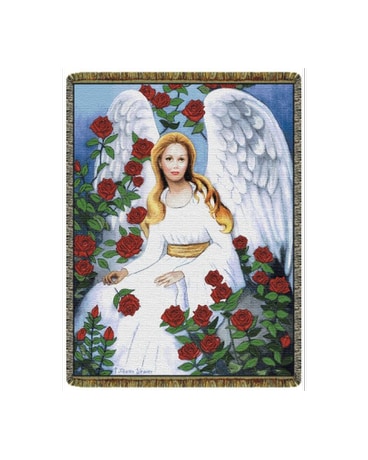 Rose Garden Angel Tapestry