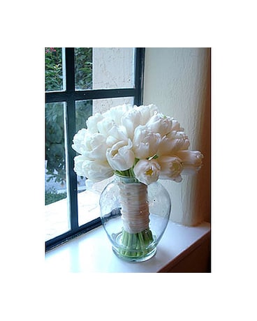 All White Tulip Bouquet