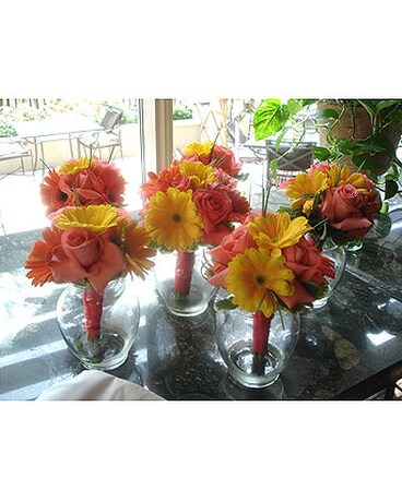 Coral and yellow bq.
