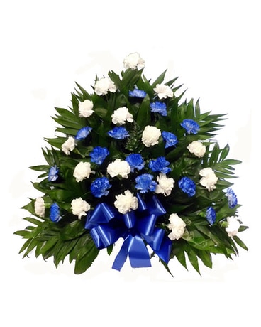 Blue and White Carnation Basket