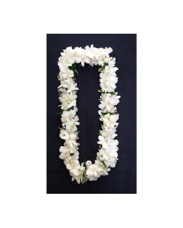 L10 - Double Orchid White lei