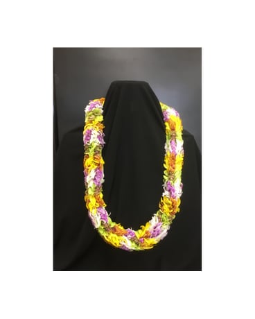 L07 - Double Fancy Orchid MIX lei