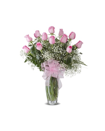 LIGHT PINK DOZEN ROSES ARRANGED Flower Arrangement