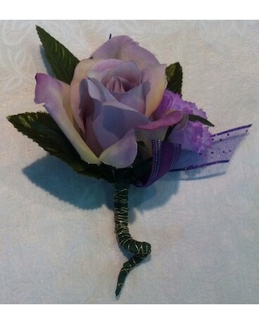 Lavender Rose Boutonniere Flower Arrangement