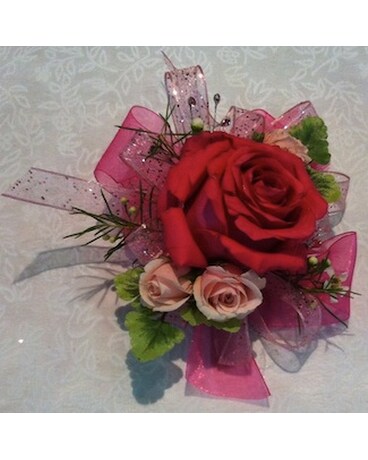 red rose corsage