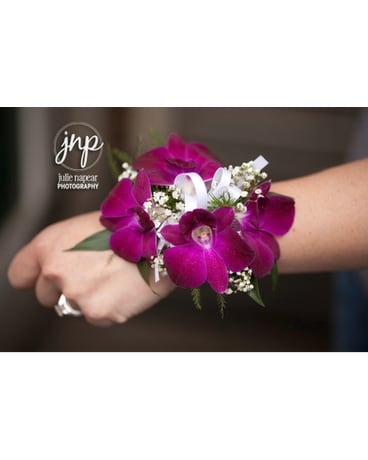 Purple Dendrobium Orchid Corsage Flower Arrangement